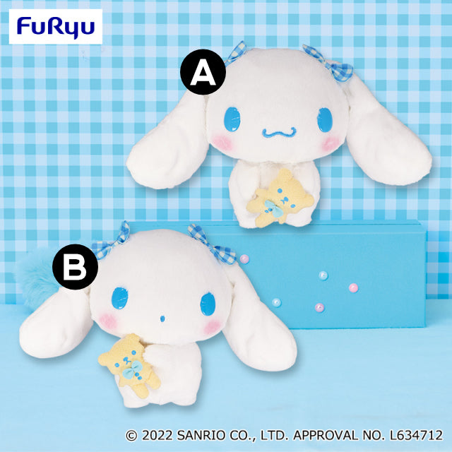 Cinnamoroll Hugging Bear Plaid BIG Plush - [B] Suprised
